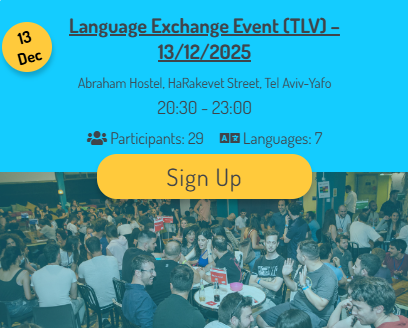 Language Exchange Event (TLV) – 13/12/2025