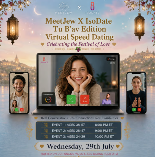 MeetJew × IsoDate: Tu B'Av Edition Virtual Speed Dating