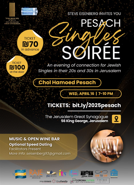 Pesach Singles Soiree in Jerusalem