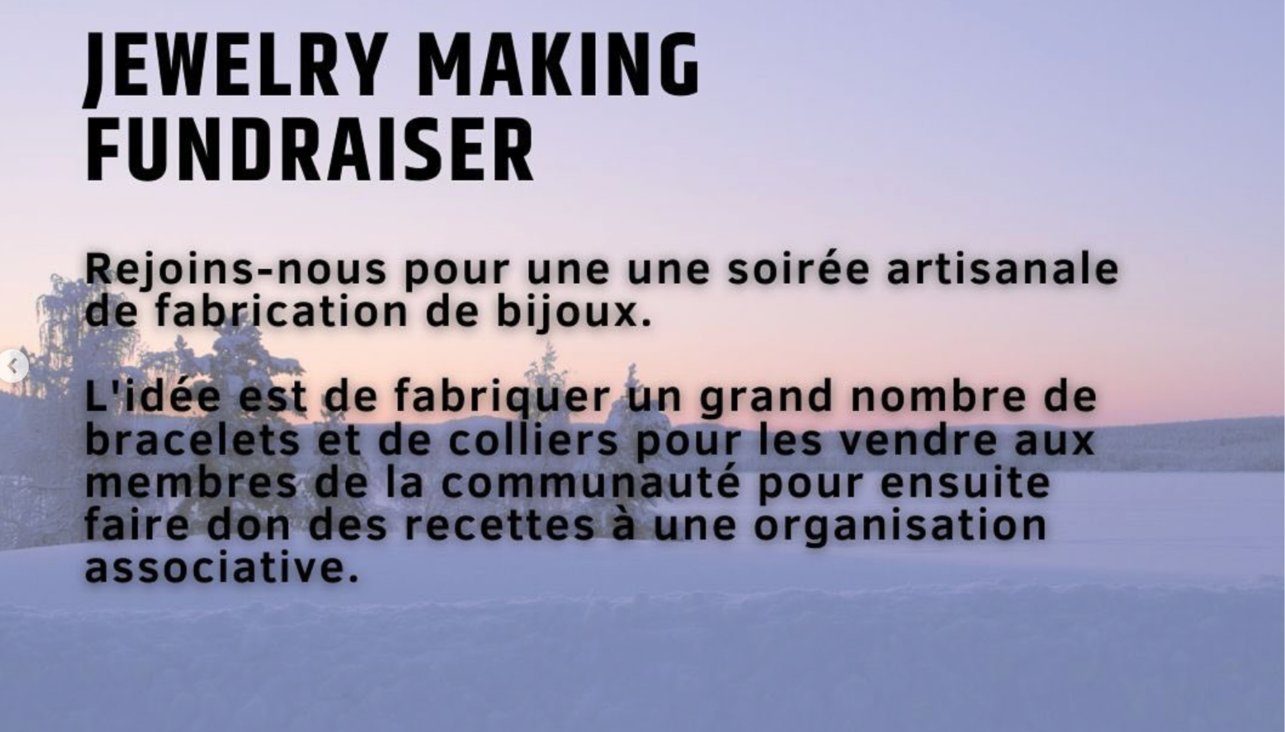 jewlerry making fundraiser