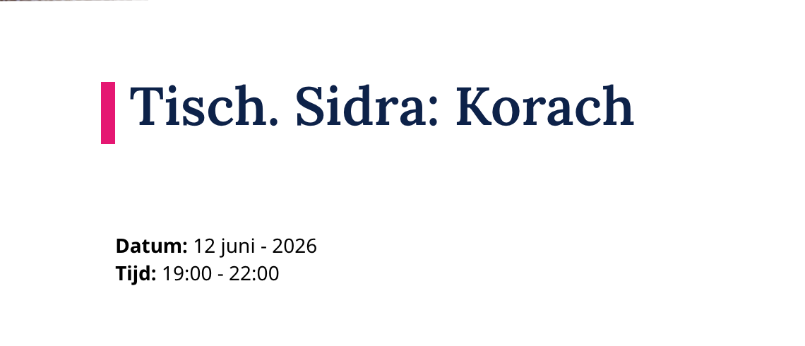 Tisch. Sidra: Korach