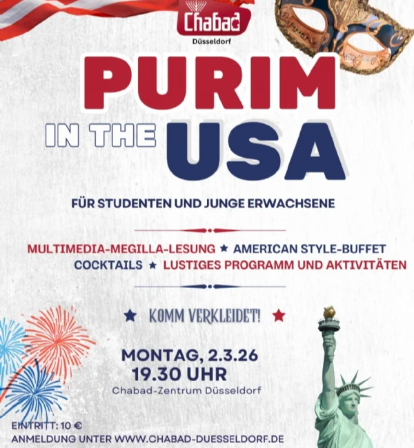 Purim-Party für Studenten und junge Erwachsene, 2.3.26