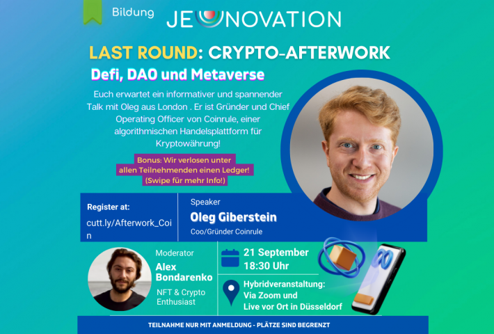 Crypto Afterwork 3: Defi, DAO und Metaverse mit Oleg Giberstein