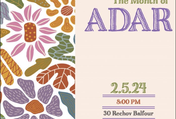 The month of Adar: Monday Night class for women by Chani Bernstein
