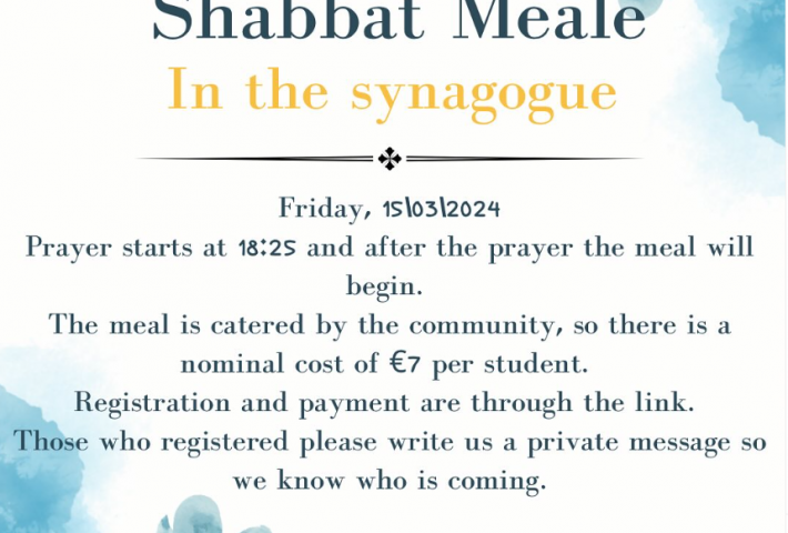 Shabbat Meal in the Synagogue