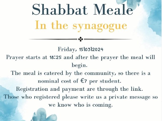 Shabbat meal at the synagogue, Koln, Germany