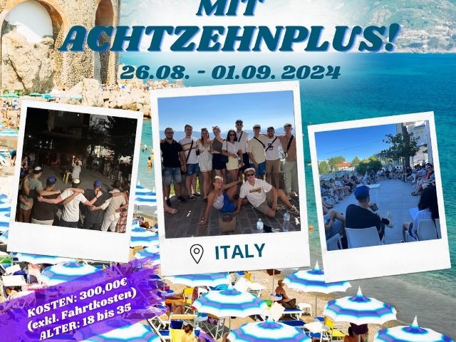 Week long Summer retreat in Italy with Achtzehnplus